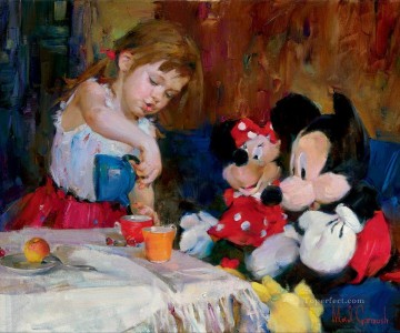 ミッキーとミニーのティータイム MIG ディズニー Oil Paintings